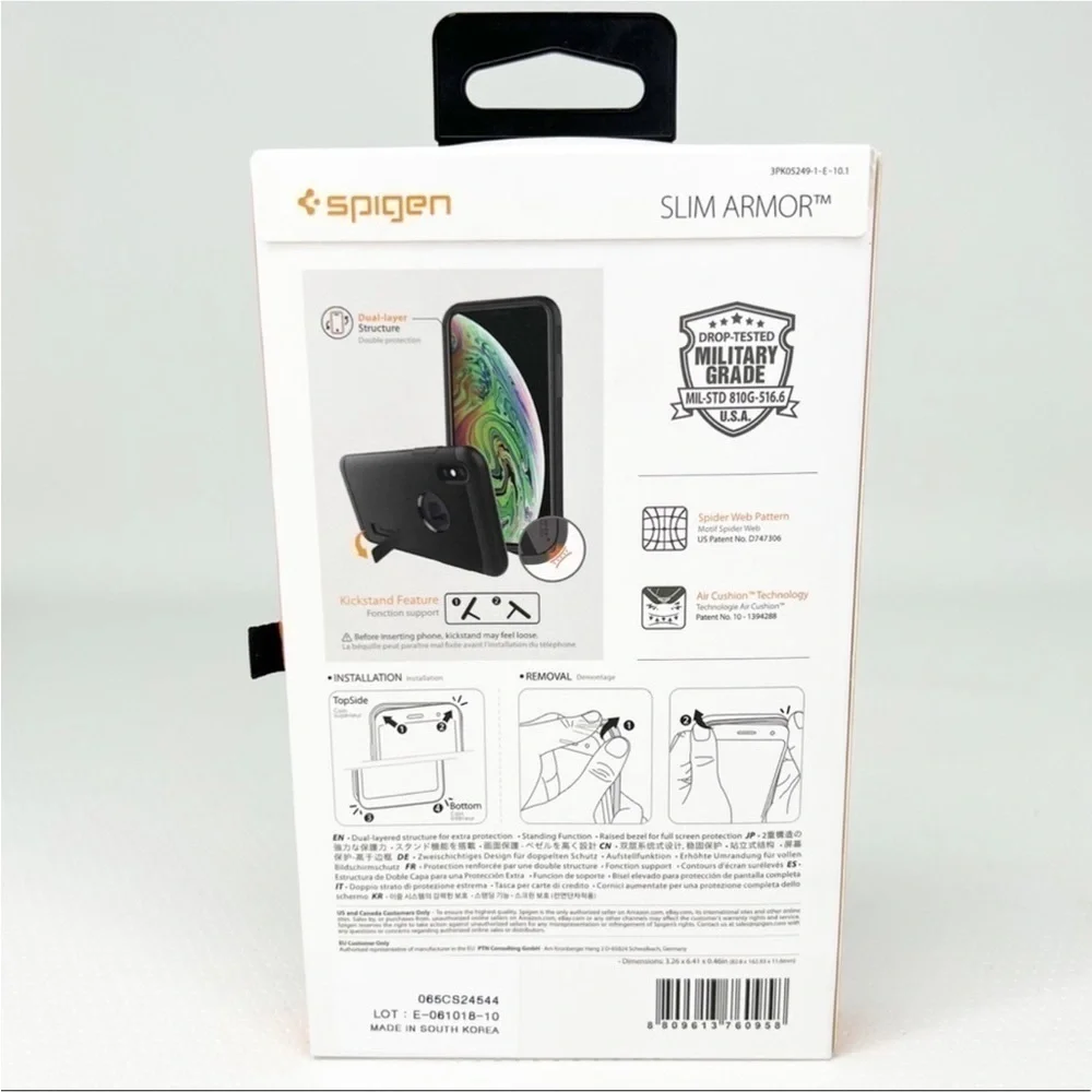 Spigen iPhone XS Max Slim Armor Black Case New in Box NWT